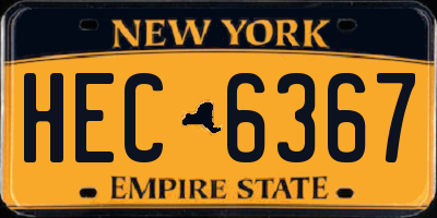 NY license plate HEC6367