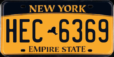 NY license plate HEC6369