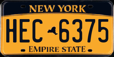 NY license plate HEC6375