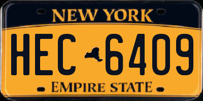 NY license plate HEC6409