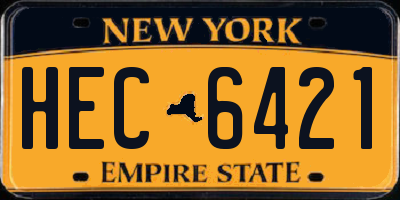 NY license plate HEC6421
