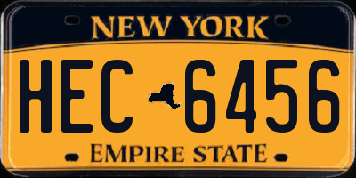 NY license plate HEC6456