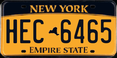 NY license plate HEC6465
