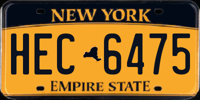 NY license plate HEC6475
