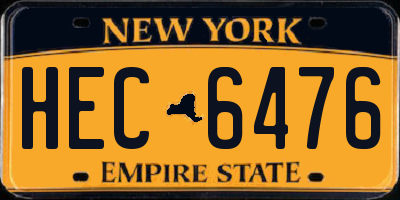 NY license plate HEC6476