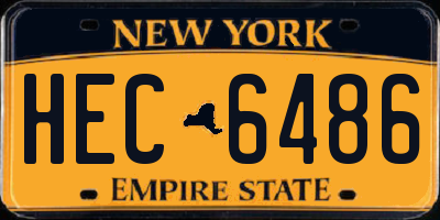 NY license plate HEC6486
