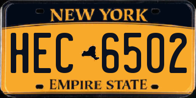 NY license plate HEC6502