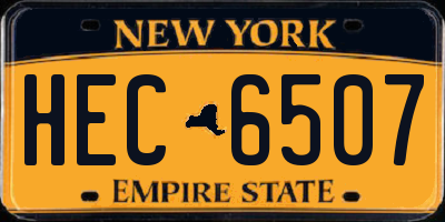 NY license plate HEC6507