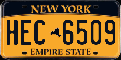 NY license plate HEC6509