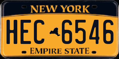 NY license plate HEC6546