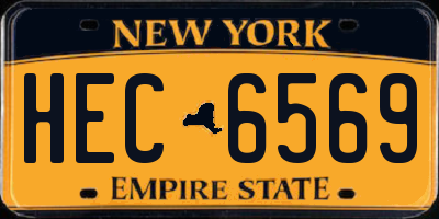NY license plate HEC6569