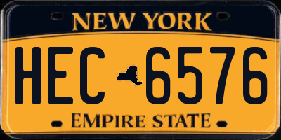 NY license plate HEC6576