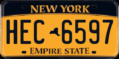 NY license plate HEC6597