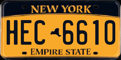 NY license plate HEC6610
