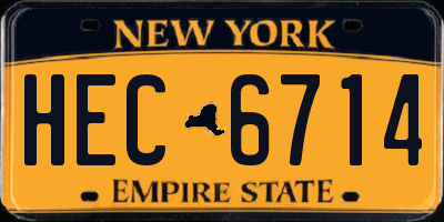 NY license plate HEC6714