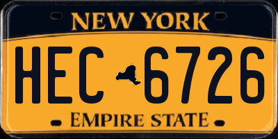 NY license plate HEC6726
