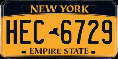 NY license plate HEC6729