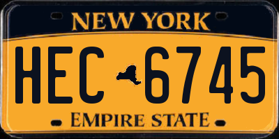NY license plate HEC6745