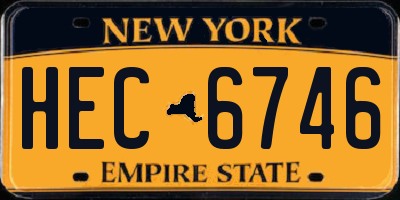NY license plate HEC6746