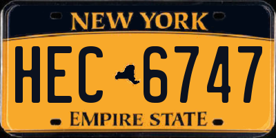 NY license plate HEC6747