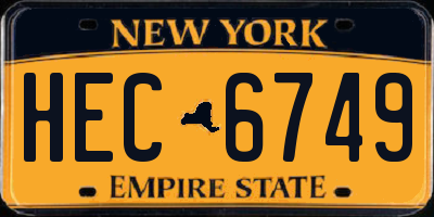 NY license plate HEC6749