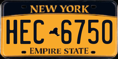 NY license plate HEC6750