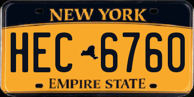 NY license plate HEC6760