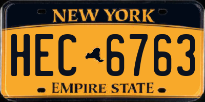 NY license plate HEC6763