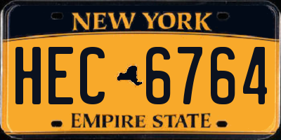 NY license plate HEC6764