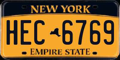 NY license plate HEC6769