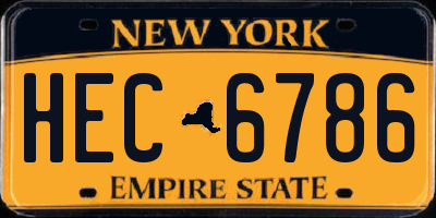 NY license plate HEC6786