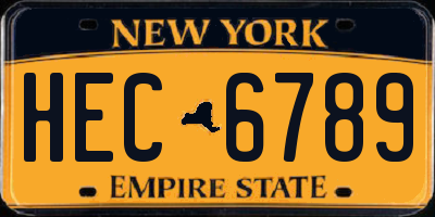 NY license plate HEC6789