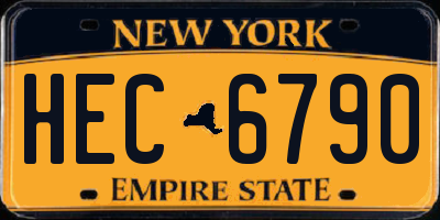 NY license plate HEC6790