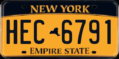 NY license plate HEC6791
