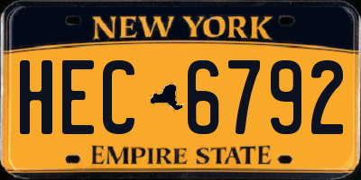 NY license plate HEC6792