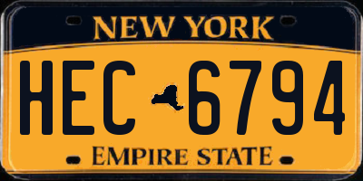 NY license plate HEC6794