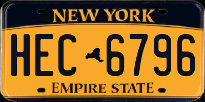 NY license plate HEC6796