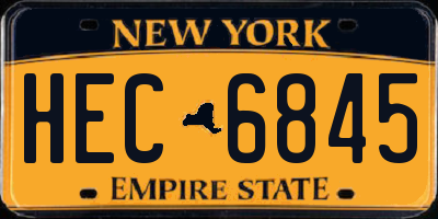 NY license plate HEC6845