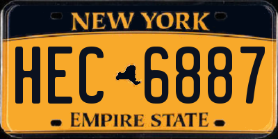 NY license plate HEC6887