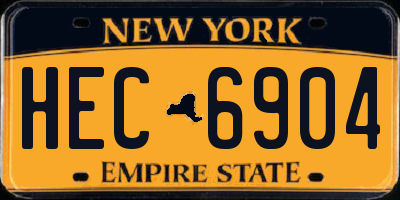 NY license plate HEC6904