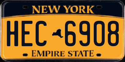 NY license plate HEC6908