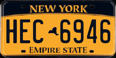 NY license plate HEC6946