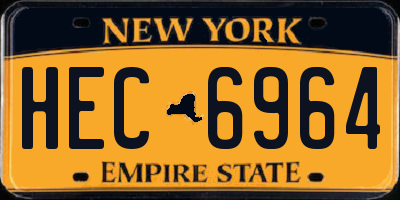NY license plate HEC6964