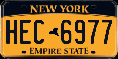 NY license plate HEC6977