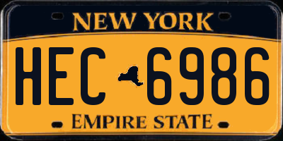 NY license plate HEC6986