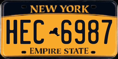 NY license plate HEC6987