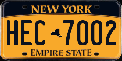 NY license plate HEC7002