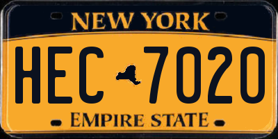 NY license plate HEC7020