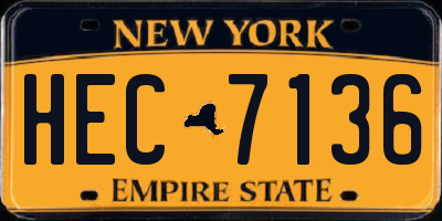 NY license plate HEC7136