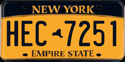 NY license plate HEC7251